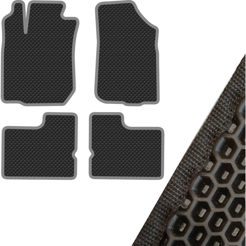 Коврик салона SKYWAY RENAULT DUSTER (2012 г.в) левый руль 4 пр. EVA Черный (52х71, 41х80, 55х48, 55х